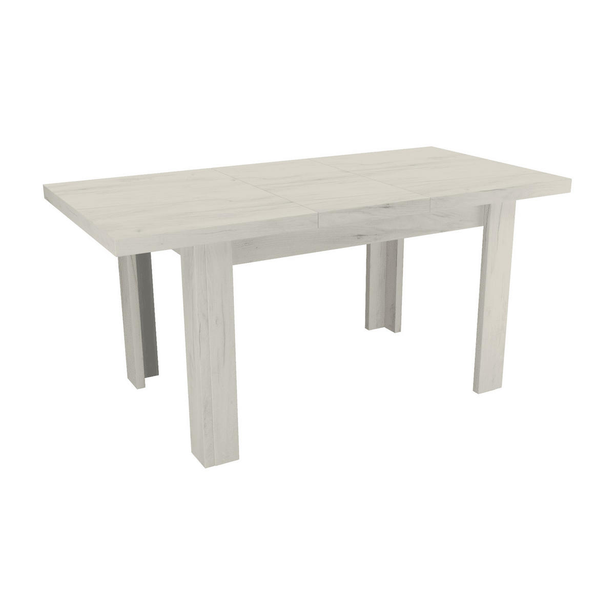 ESSTISCH ausziehbar 120-160 x 80 x 75,5 cm Kraft Weiß - Weiß, Holzwerkstoff (80/120/75.5cm) - Koseto