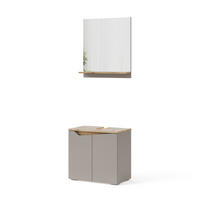 BADMÖBEL-SET Marelle Greige 2 Teile - Greige, Holzwerkstoff (60/57/35cm) - Vicco