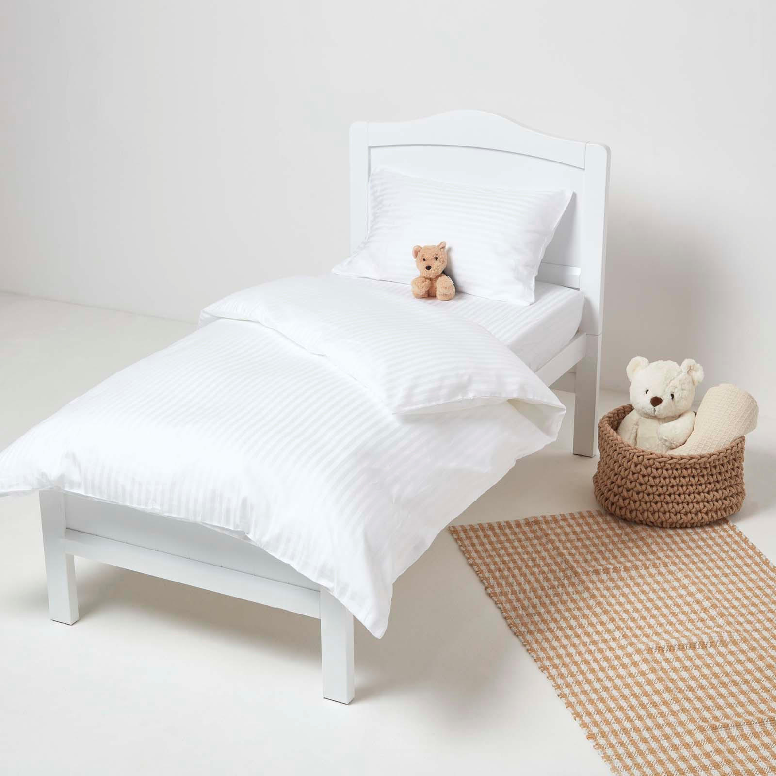 DAMAST-SPANNBETTLAKEN 2er-Set für Babybett, 60/120 cm - Weiß, Textil (60/120cm) - Homescapes