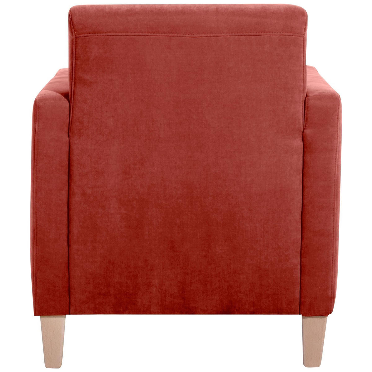 SESSEL Karol Bezug Veloursstoff Buche natur / terracotta - Rot, Kunststoff (71/81/70cm) - 58aufmkessel
