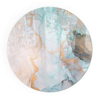 GLASPLATTE für Kamin Ø 90 cm - Türkis, Glas (90/90/0.4cm) - TULUP