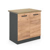 SPÜLENUNTERSCHRANK R-Line Goldkraft Eiche 80 cm, AP Eiche - Honigeiche/Anthrazit, Holzwerkstoff (80/81.6/60cm) - Vicco