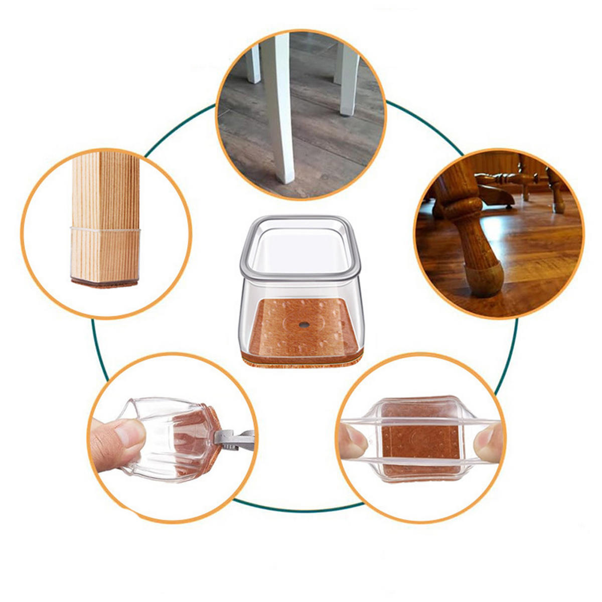 STUHLBEINKAPPEN für 38 - 55mm Stuhlbeine Grau 10-tlg - Grau, Kunststoff (0.38/1/0.55cm)