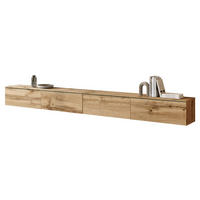 TV-LOWBOARD D300 mit weißer LED Beleuchtung - Silberfarben/Eiche Wotan, Holzwerkstoff/Kunststoff (300/30/33cm) - MIRJAN24
