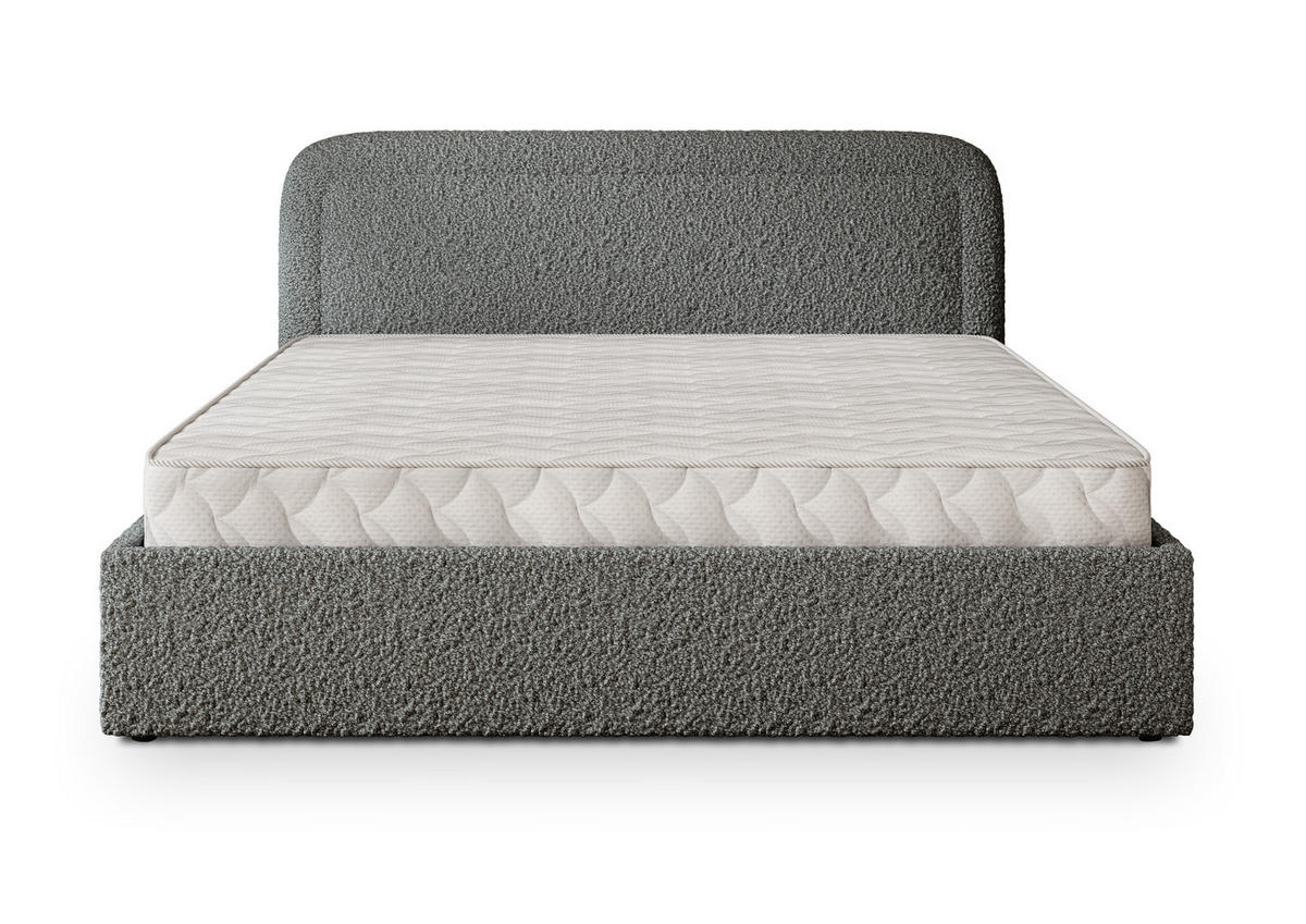 POLSTERBETT BENIRA Q 120x200 cm mit Bettkästen - Grau - Grau, Holz/Textil - MASSENO