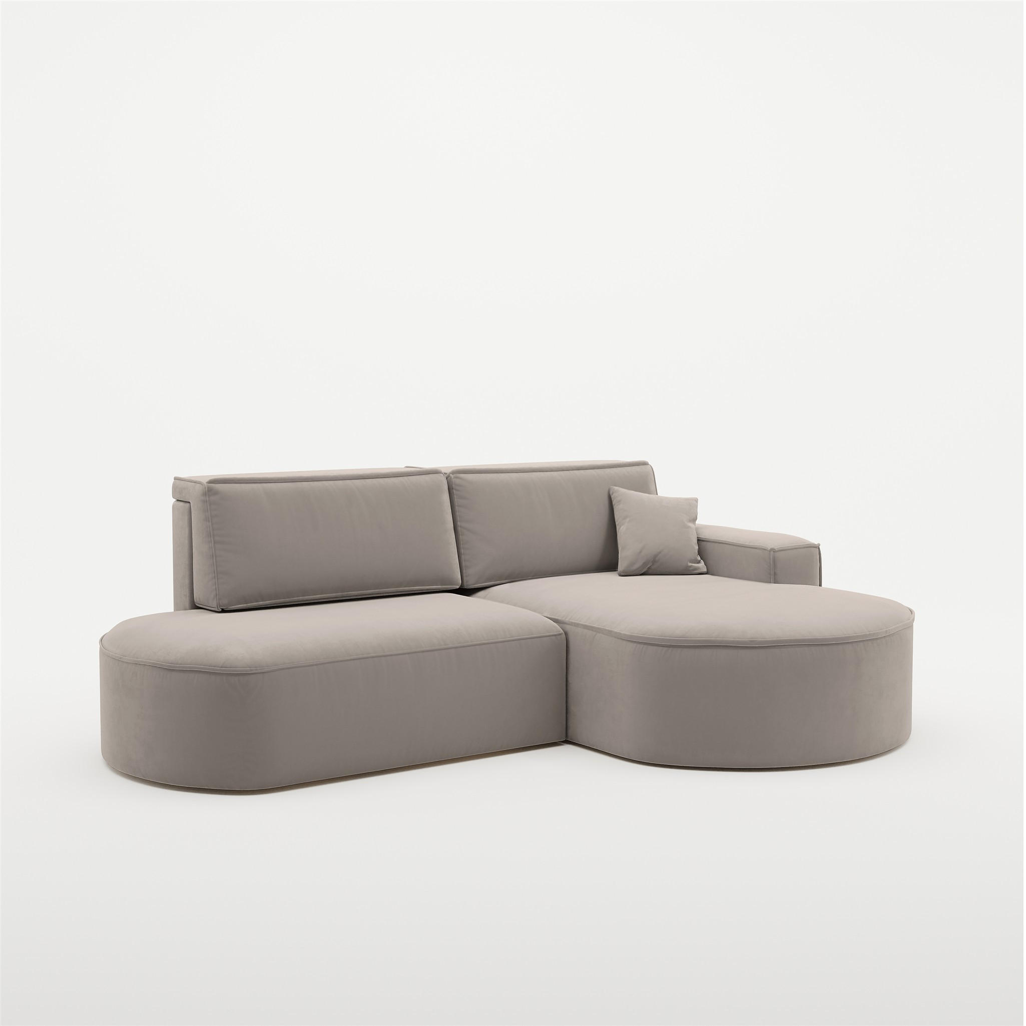 ECKSOFA Venedig Mit Schlaffunktion - Beige, Holzwerkstoff/Textil (278/179cm) - Fun Möbel