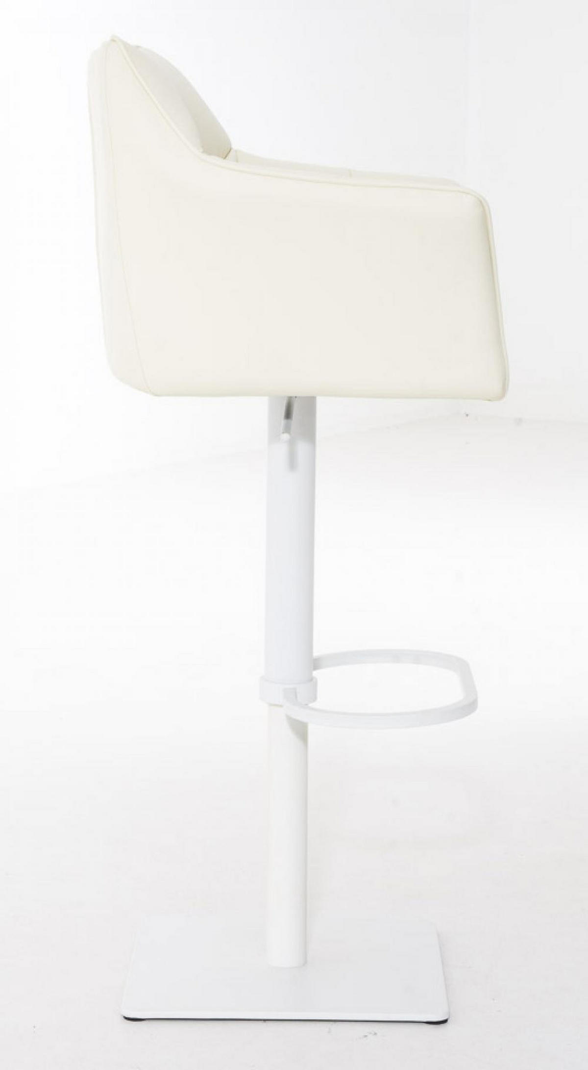 BARHOCKER 2er Set Lederlook Creme - Creme/Weiß, Textil/Metall (64/88/45cm) - CLP