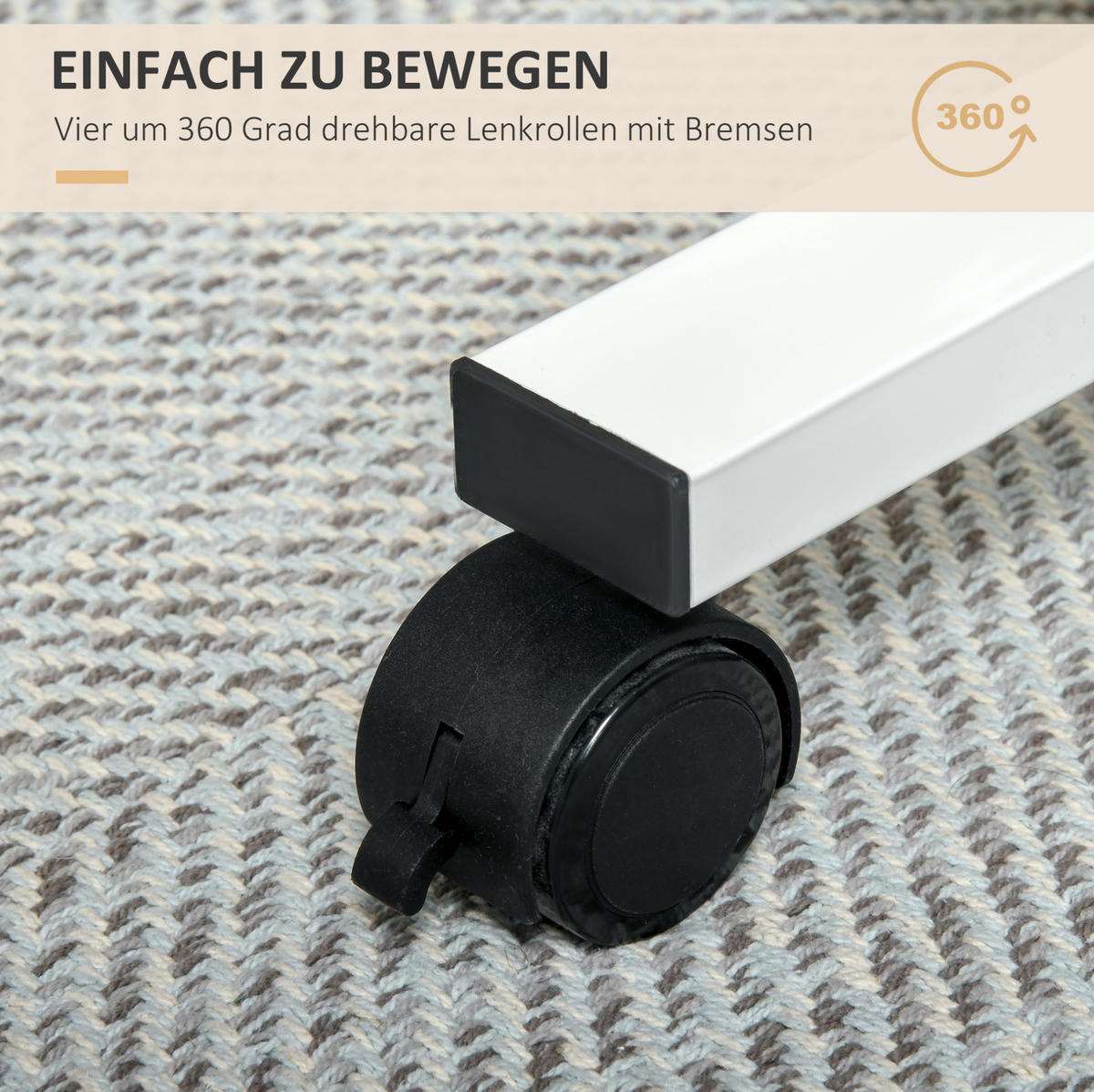 SCHREIBTISCH höhenverstellbar 65 x 48 x 70-110 cm Stahl Natural - Braun, Metall (65/48/110cm) - Meubliv