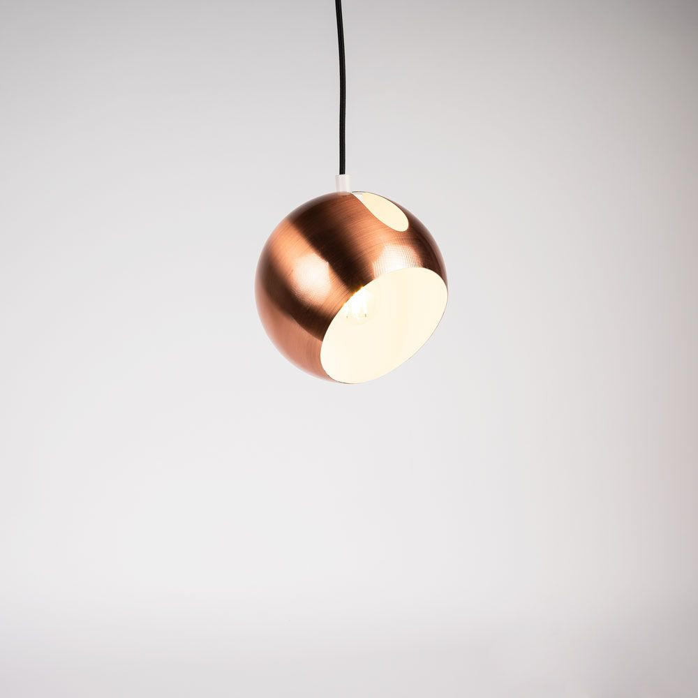 GALERIELEUCHTE Ball 5m Abhängung Kupfer/Weiß Ø 20cm - Weiß/Kupferfarben, Metall (20/20/13cm) - s.luce