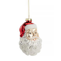 WEIHNACHTSKUGEL Glas SANTA, 8x14 cm, Weihnachtsmann, Christbaumkugeln, Weihnachtsdeko Xmas, Christmas Deko - Weiß, Glas (8/7/14cm) - home&you