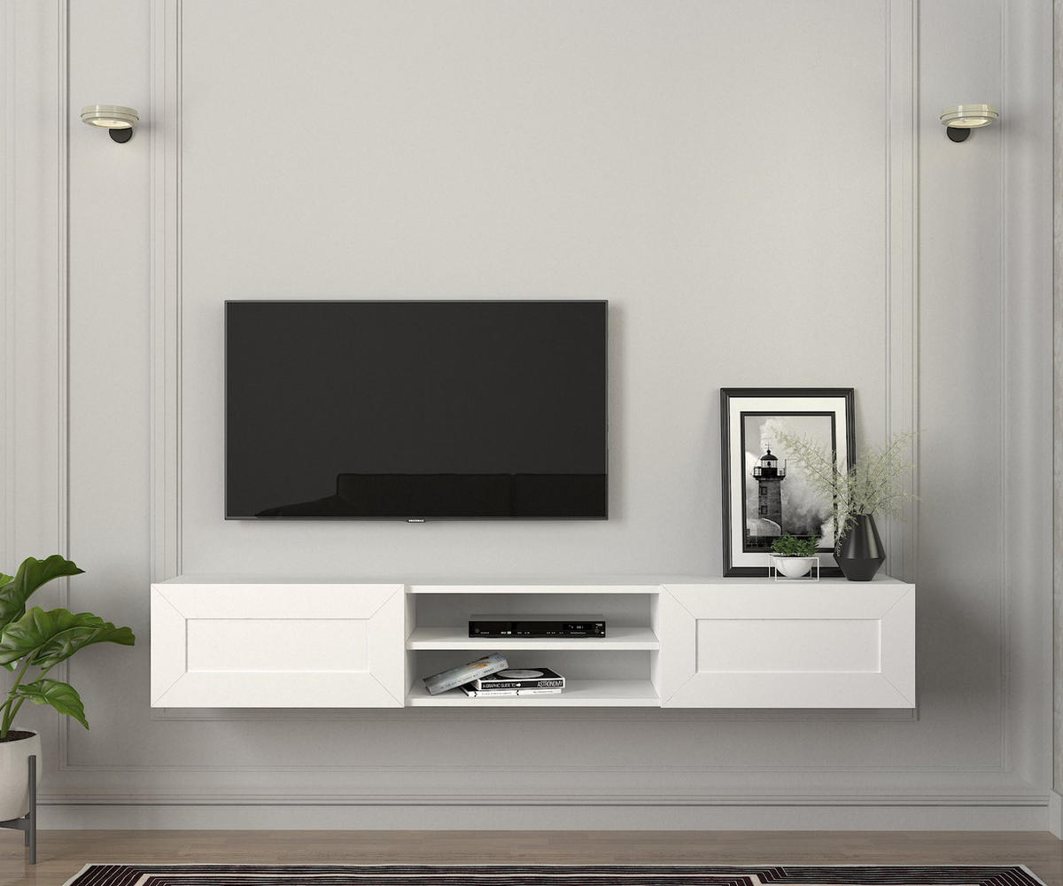 TV-LOWBOARD Hängend Piuma Weiß - Weiß, Holzwerkstoff (180/29.1/29.6cm) - moebel17