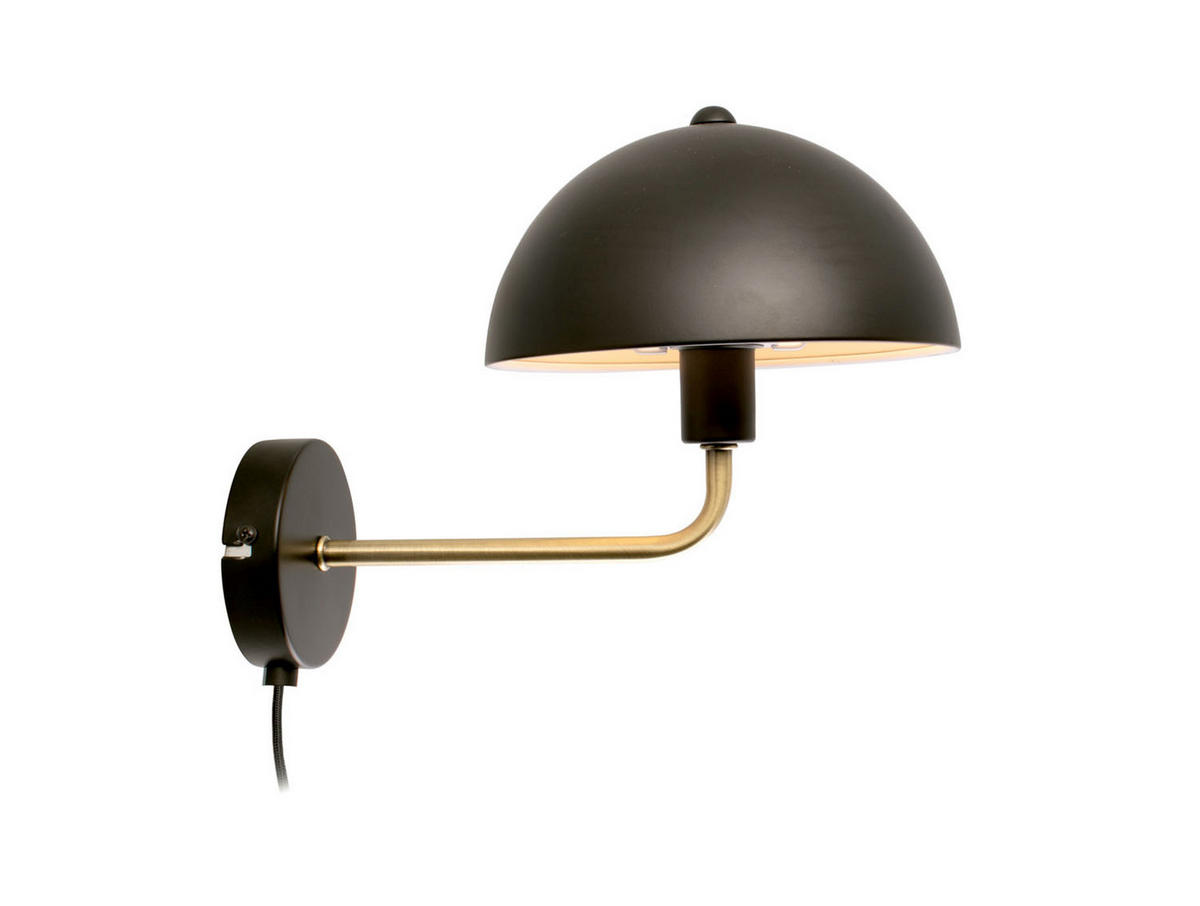WANDLAMP Bonnet 25/20/18 cm - Schwarz, Metall (20/18/25cm) - Leitmotiv