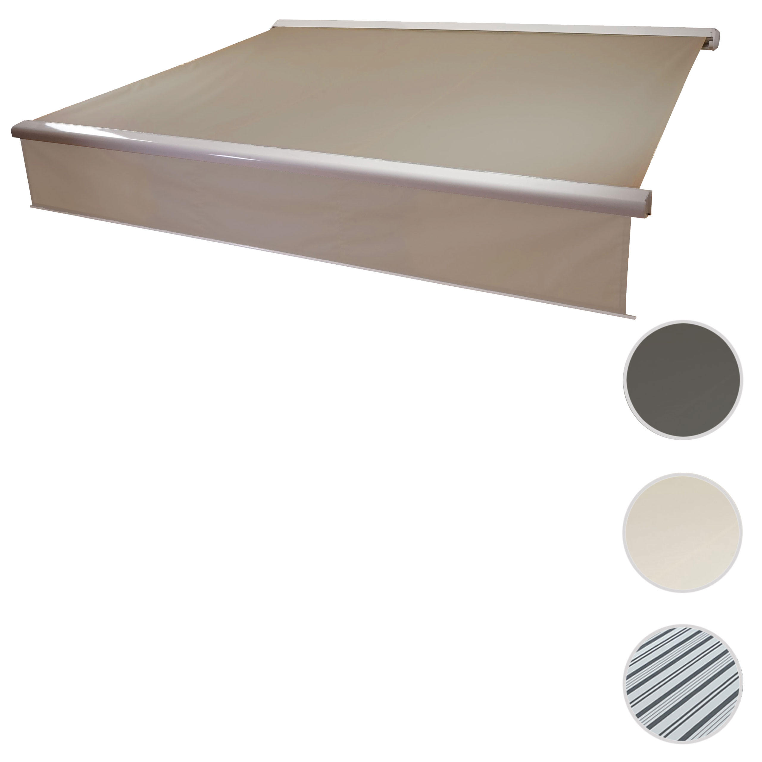 KASSETTEN-MARKISE VOLANT AUSFAHRBAR Beige - Beige, Textil (400/15/300cm) - MCW
