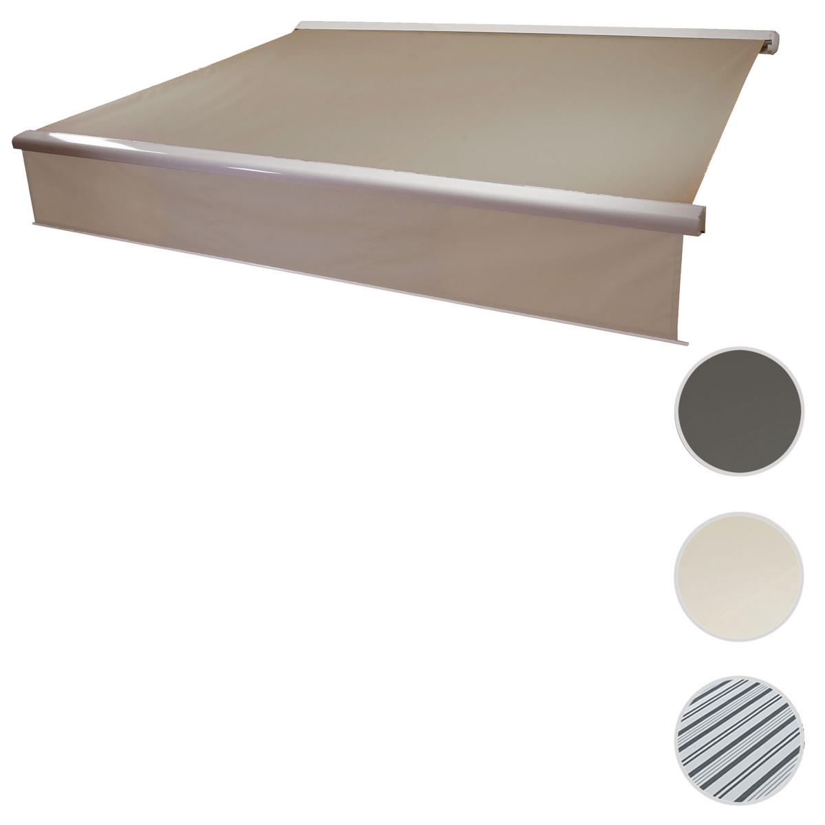KASSETTEN-MARKISE VOLANT AUSFAHRBAR Beige - Beige, Textil (400/15/300cm) - MCW