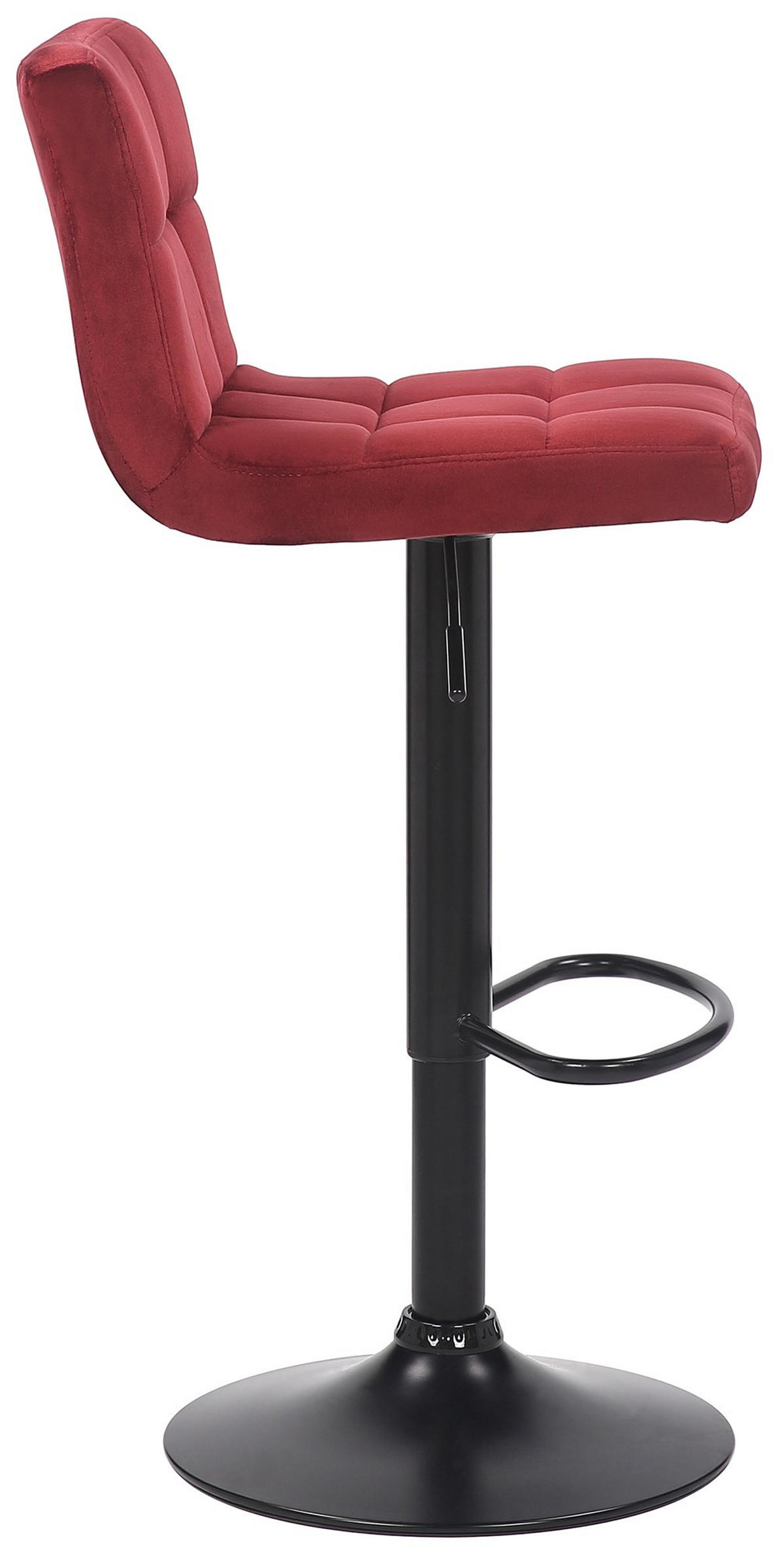 BARHOCKER 4er Set Samt Rot - Rot/Schwarz, Textil/Metall (40/85/40cm) - CLP