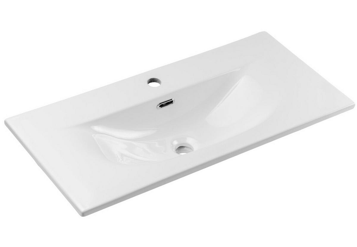 BADMÖBEL-SET Nova 2 Teile Schwarz Matt - 80 x 40 x 58 cm - Schwarz, Holz (80/58/40cm) - Badplaats