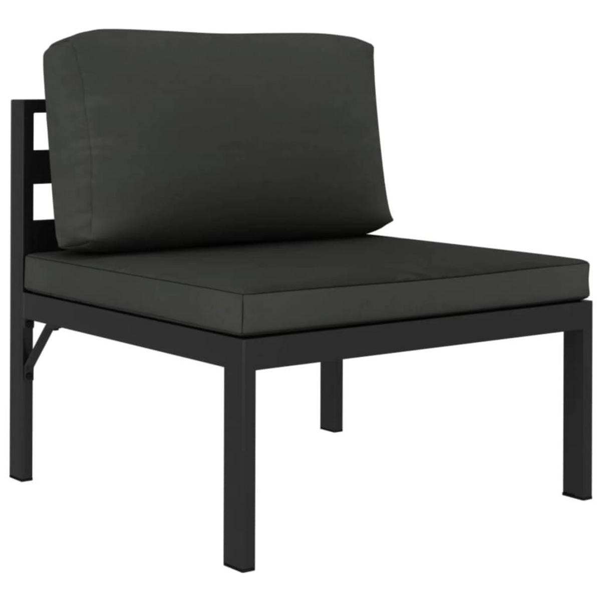 GARTEN-LOUNGE-SET 4Er Set Mit Kissen Aluminium Anthrazit - Anthrazit, Metall - vidaXL