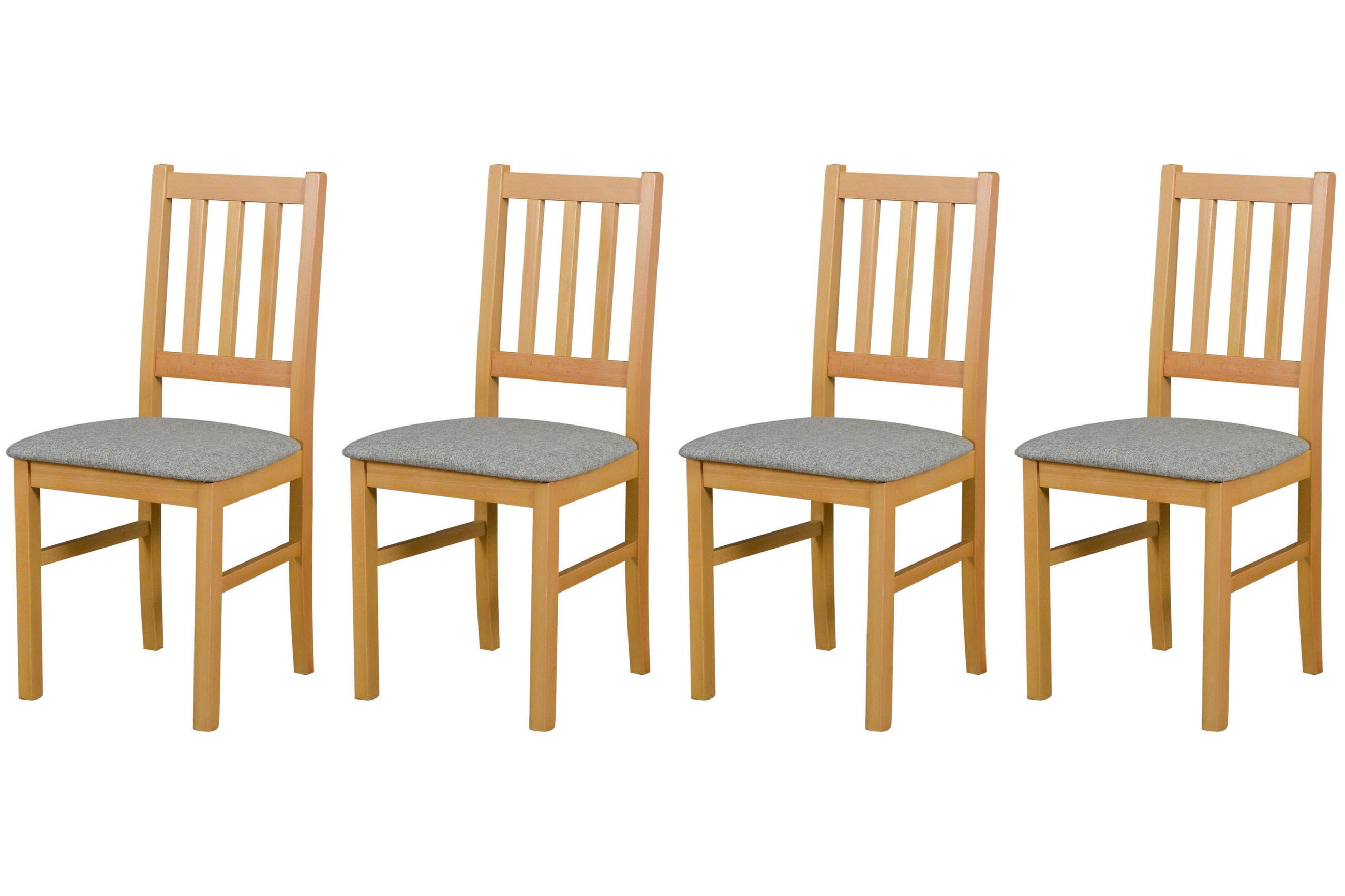 STUHL Bos 4 (4er Set) - Beige, Holz (43/94/40cm) - Leaf Design