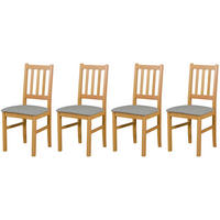 STUHL Bos 4 (4er Set) - Beige, Holz (43/94/40cm) - Leaf Design