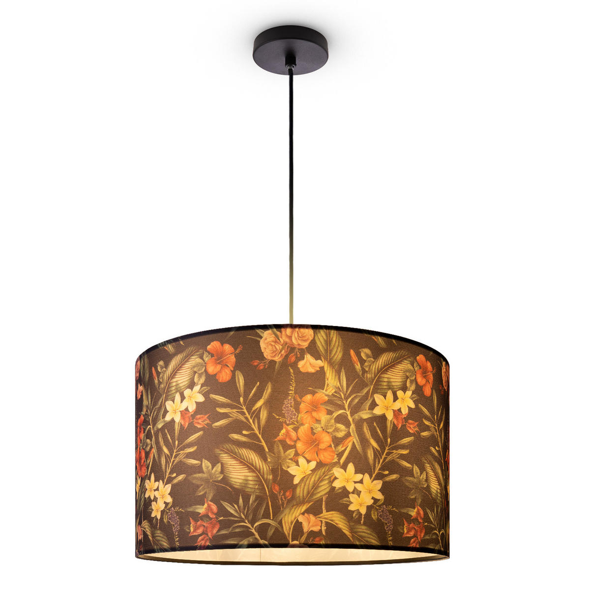 PENDELLEUCHTE Hugo Pd1 Flo 004 - Multicolor/Schwarz, Metall (45.5/45.5/27cm) - Paco Home
