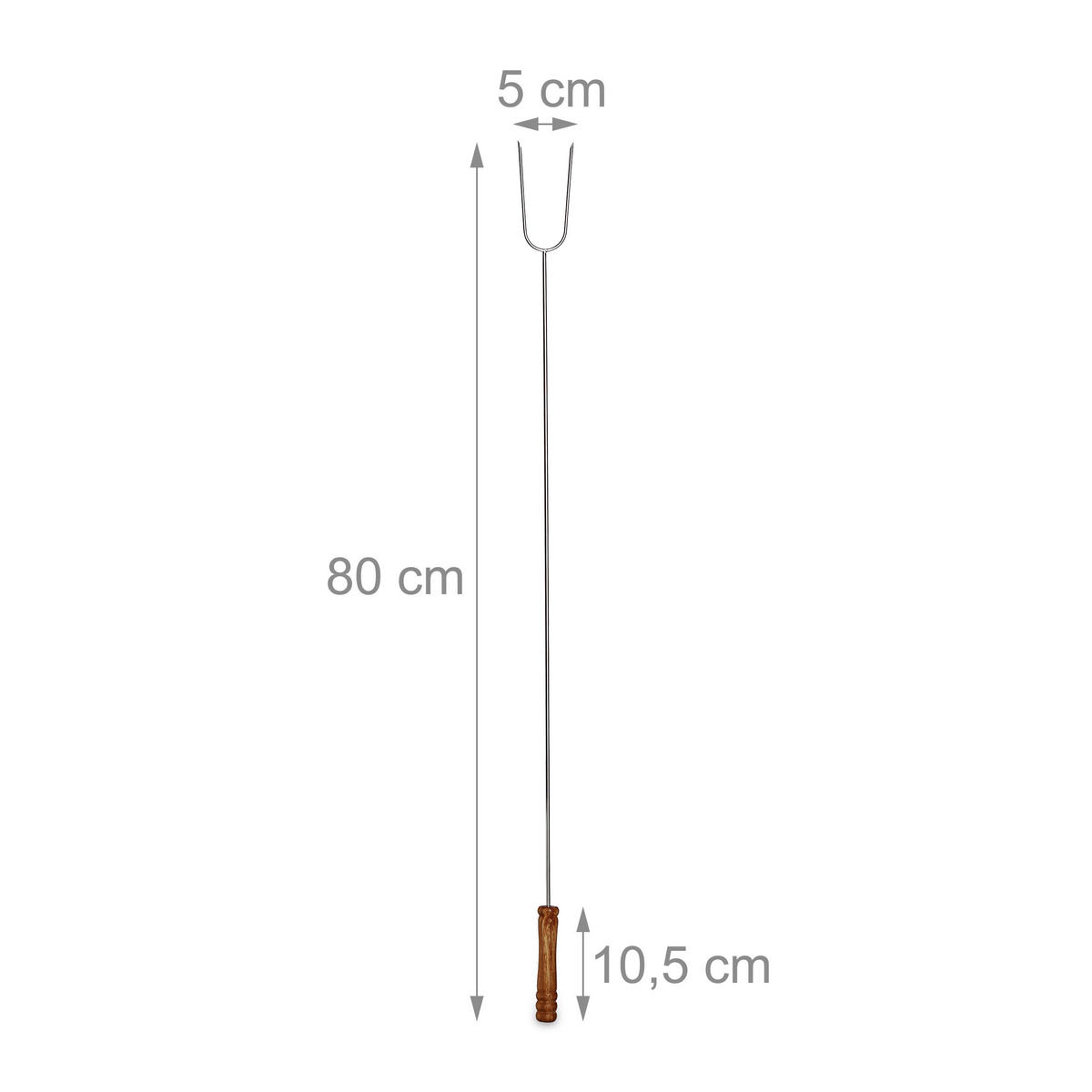 6XGRILLSPIESSE - Silberfarben, Holz/Metall (5cm) - Relaxdays