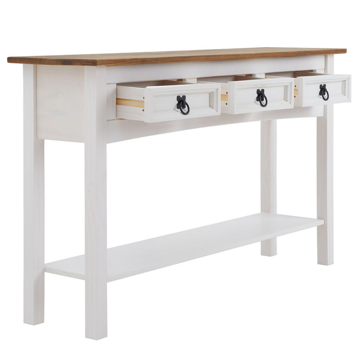 KONSOLENTISCH CAMPO - Weiß/Braun, Holz (32/122/73cm) - CARO-Möbel