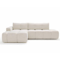 ECKSOFA Montero Bouclé-Stoff Weiß Rechts - Weiß, Holz/Textil (280/177cm) - Graingold