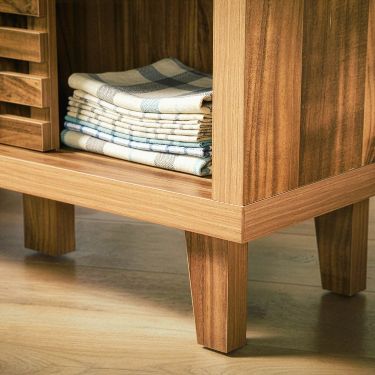 SIDEBOARD mit 2 Schiebetüren 29/80/88, 5 cm - Nussbaumfarben, Holzwerkstoff (29/88.5/80cm) - Calicosy