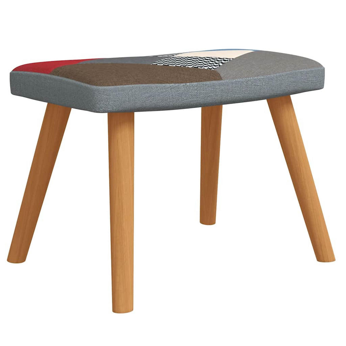 SCHAUKELSTUHL Mit Hocker Patchwork Stoff - Multicolor, Textil (78/98/61cm) - vidaXL