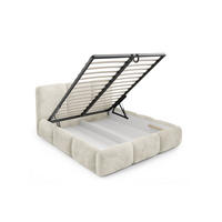 POLSTERBETT mit Stauraum Bouclé-Stoff 200x200 cm in Creme - Creme, Textil (200/200cm) - Home Collective