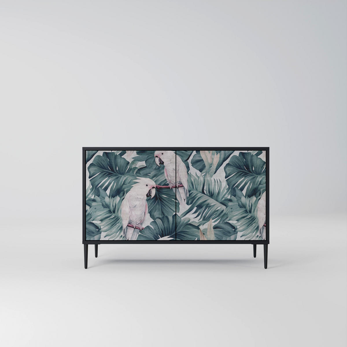 SIDEBOARD POPINJAY LOOK, Eicheneffekt, 111x42x77,5 cm, 2 Türen - Eichefarben/Buchefarben, Holzwerkstoff/Buchenholz (111/77.5/42cm) - SpaceRebels