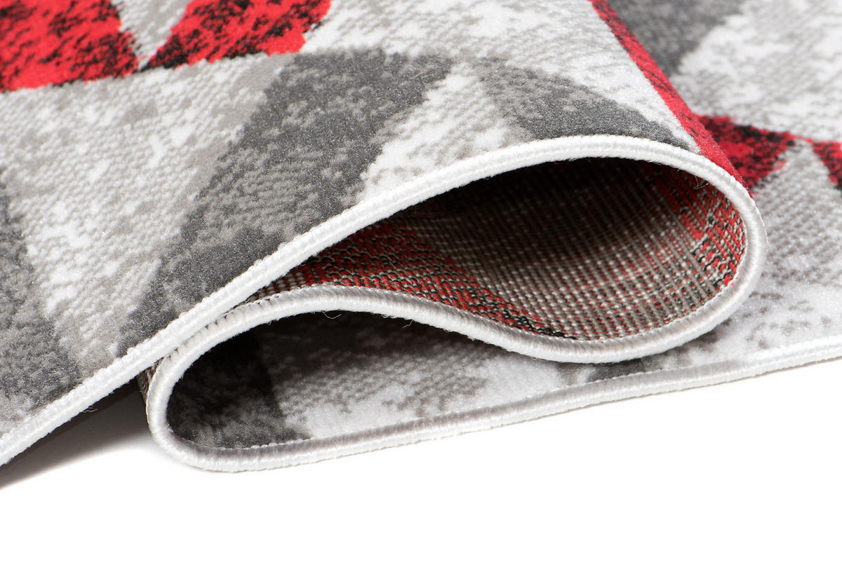 TEPPICH MAYA Rot Geometrisch Streifen Meliert 80/150 cm - Rot, Textil (80/150cm) - Tapiso