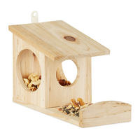 EICHHÖRNCHEN Futterhaus - Hellbraun, Holz (12/17.5/25cm) - Relaxdays