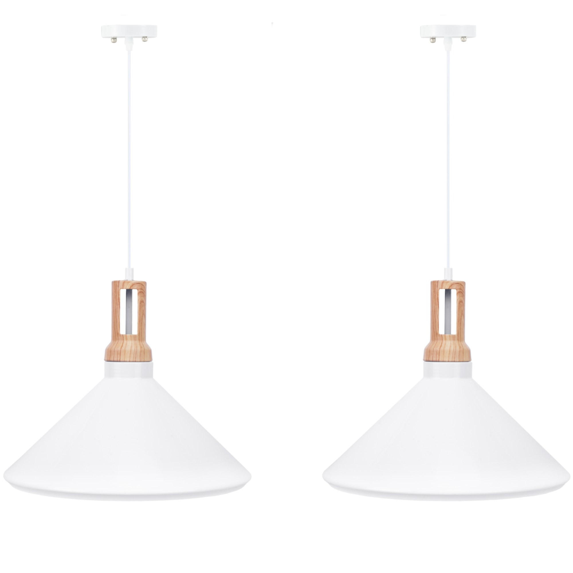 PENDELLEUCHTE TRIAN 2-er Set, Weiß - Weiß, Metall (35/35/28cm) - KONSIMO®
