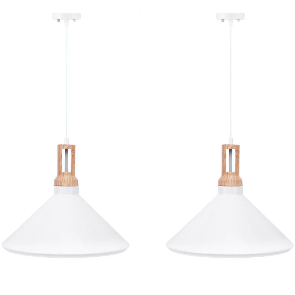 PENDELLEUCHTE TRIAN 2-er Set, Weiß - Weiß, Metall (35/35/28cm) - KONSIMO®