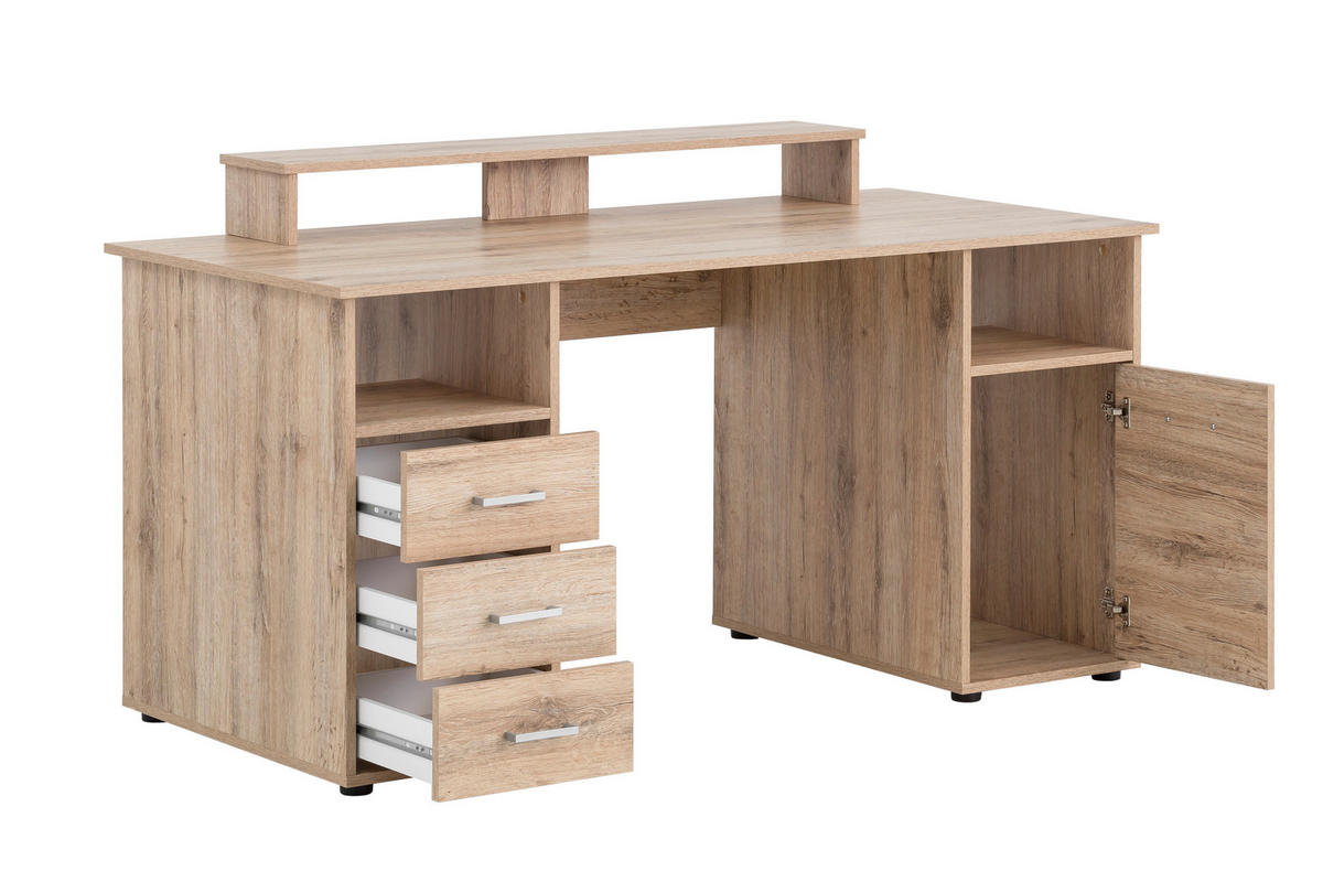 SCHREIBTISCH Fox Large 86x150x70 cm mit Flügeltür Eiche - Eichefarben, Holz (70/150/86cm) - PROREGAL