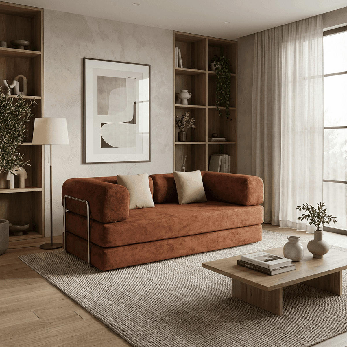 SCHLAFSOFA Kaia Braun Weiß - Braun, Textil (180/70/100cm) - COCO Living