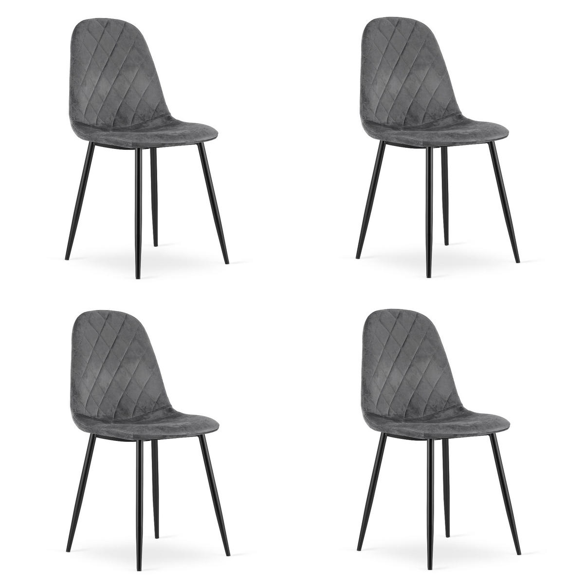 ESSZIMMERSTUHL 4-er Set DAPI dunkelgrauer Sitz - Dunkelgrau, Textil (44.5/87.5/50.5cm) - Valora