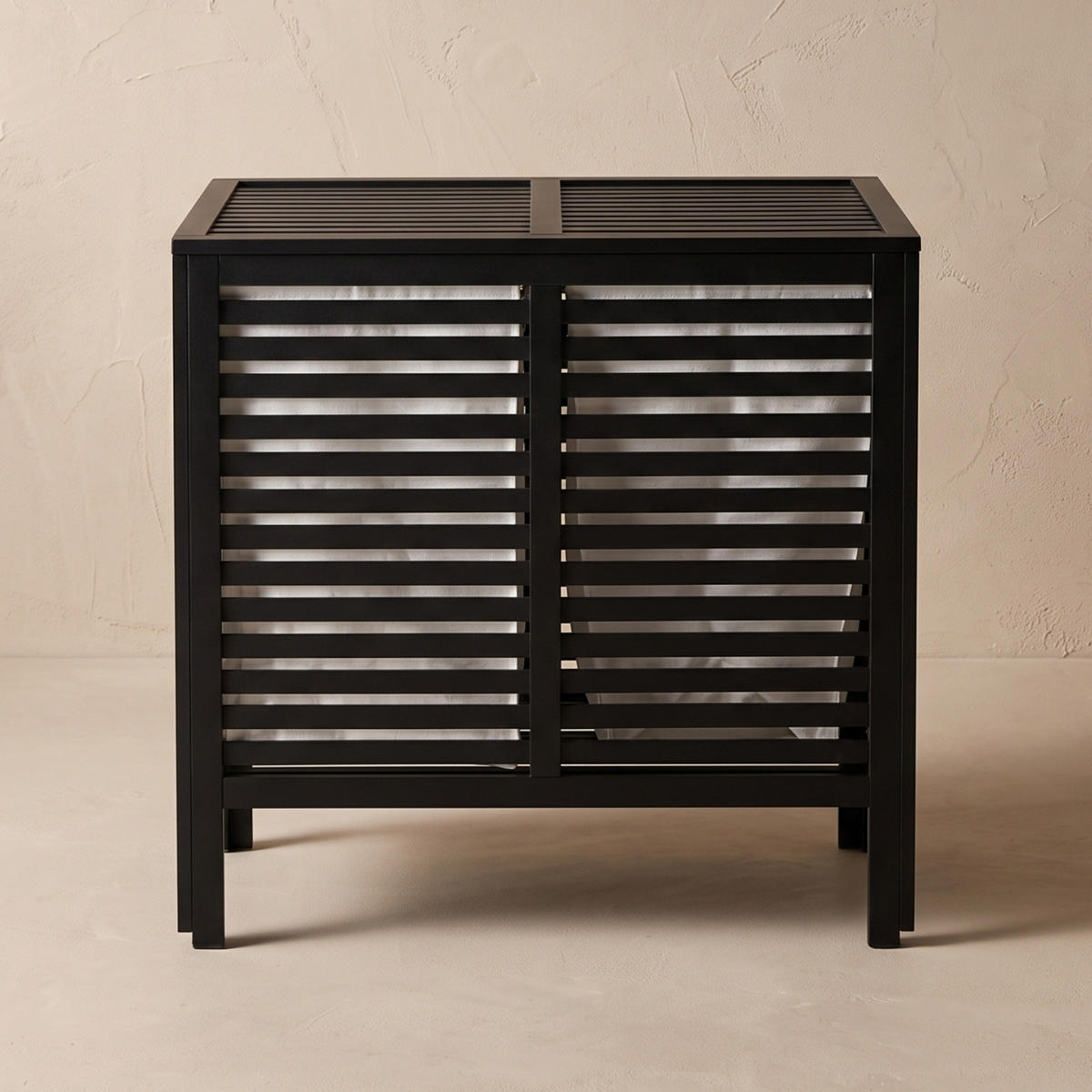 WÄSCHEKORB Bambus Moa 90 l 40/60/58,5 cm - Schwarz, Naturmaterialien (60/58.5/40cm) - NUXIO