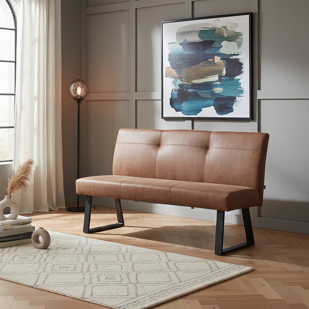 SITZBANK JOYCE - Braun, Metall (160/91/66cm) - DUBI Möbel