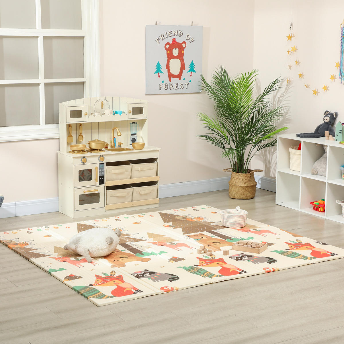 SPIELMATTE DE-10918 196x176x1,5 cm faltbar doppelseitig Mehrfarbig - Multicolor, Kunststoff (176/196cm) - ComfortXL