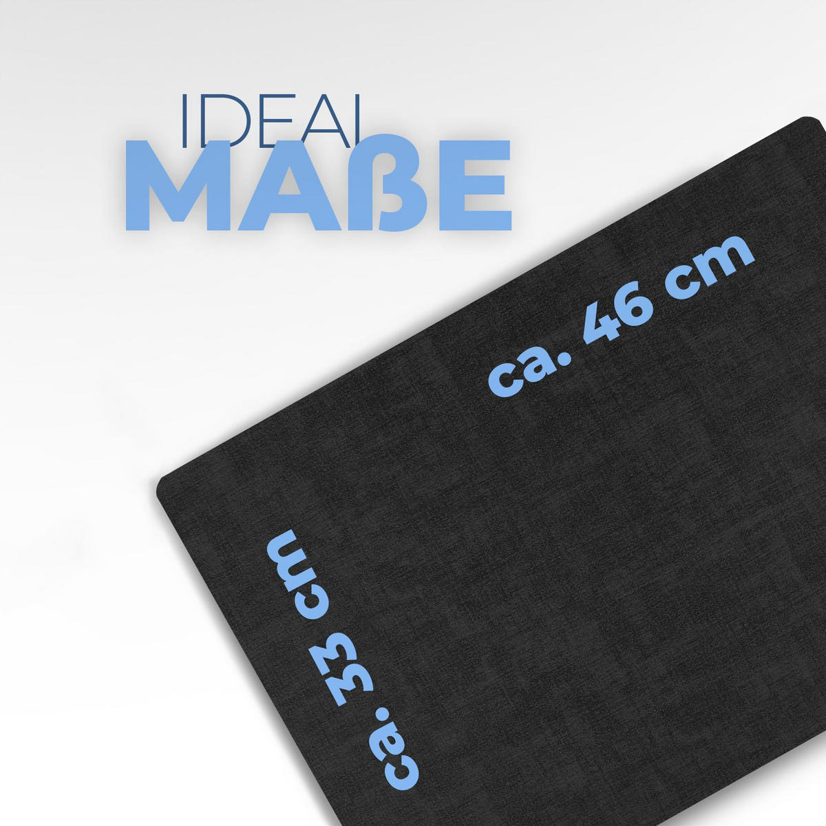 PLATZSET Lederimitat Schwarz/Hellgrau (Struktur) 4er Set - Hellgrau, Kunststoff (33/46cm) - Bestlivings