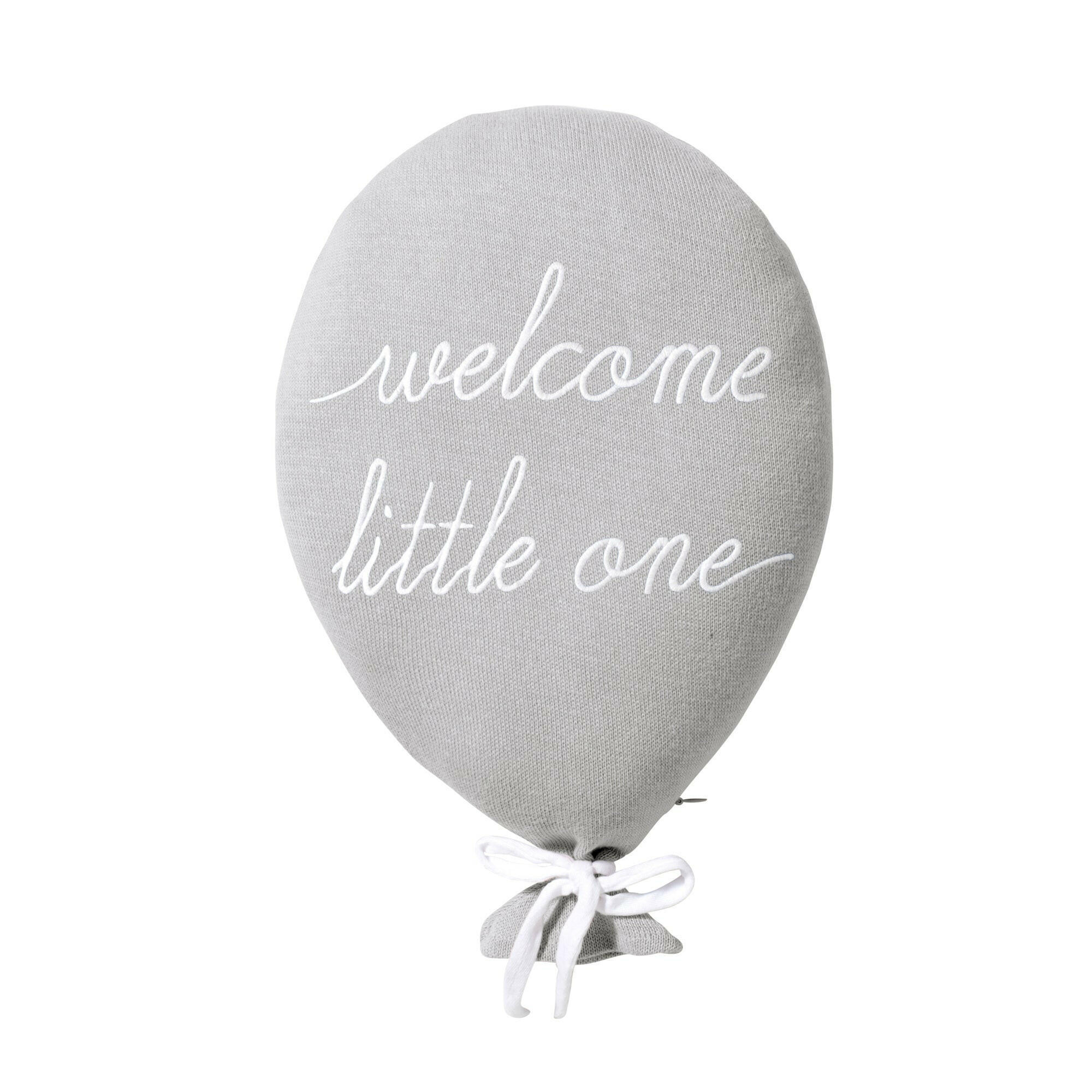 KISSEN Ballon "Welcome Little One" Grau - Grau, Textil (30/25cm) - nordic coast company