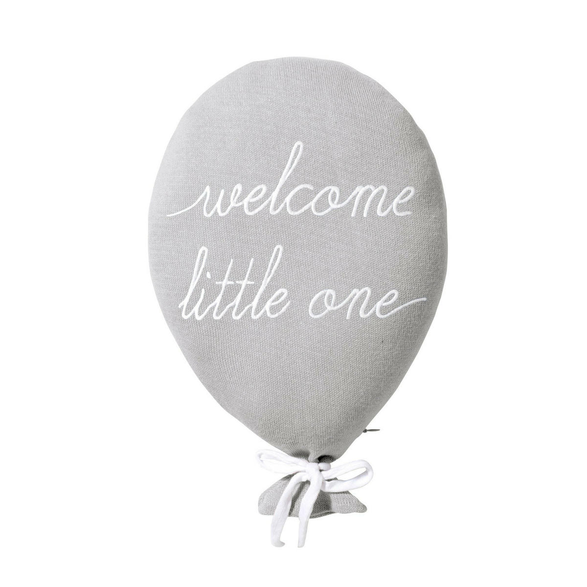KISSEN Ballon "Welcome Little One" Grau - Grau, Textil (30/25cm) - nordic coast company