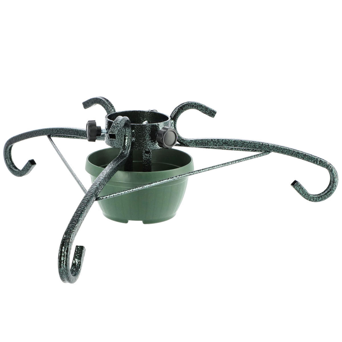 KADAX Weihnachtsbaumständer 2 m Weihnachtsbaumständer aus Metall mit Schale - Grün, Kunststoff/Metall (17.5cm) - KADAX