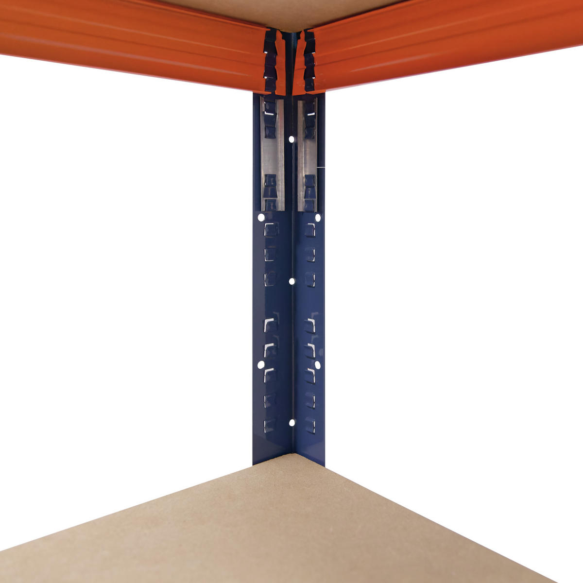 SCHWERLASTREGAL PRO 155x70x40 cm in blau-orange mit 5 Böden und 200 kg Traglast pro Boden - Multicolor, Metall (70/155/40cm) - shelfplaza