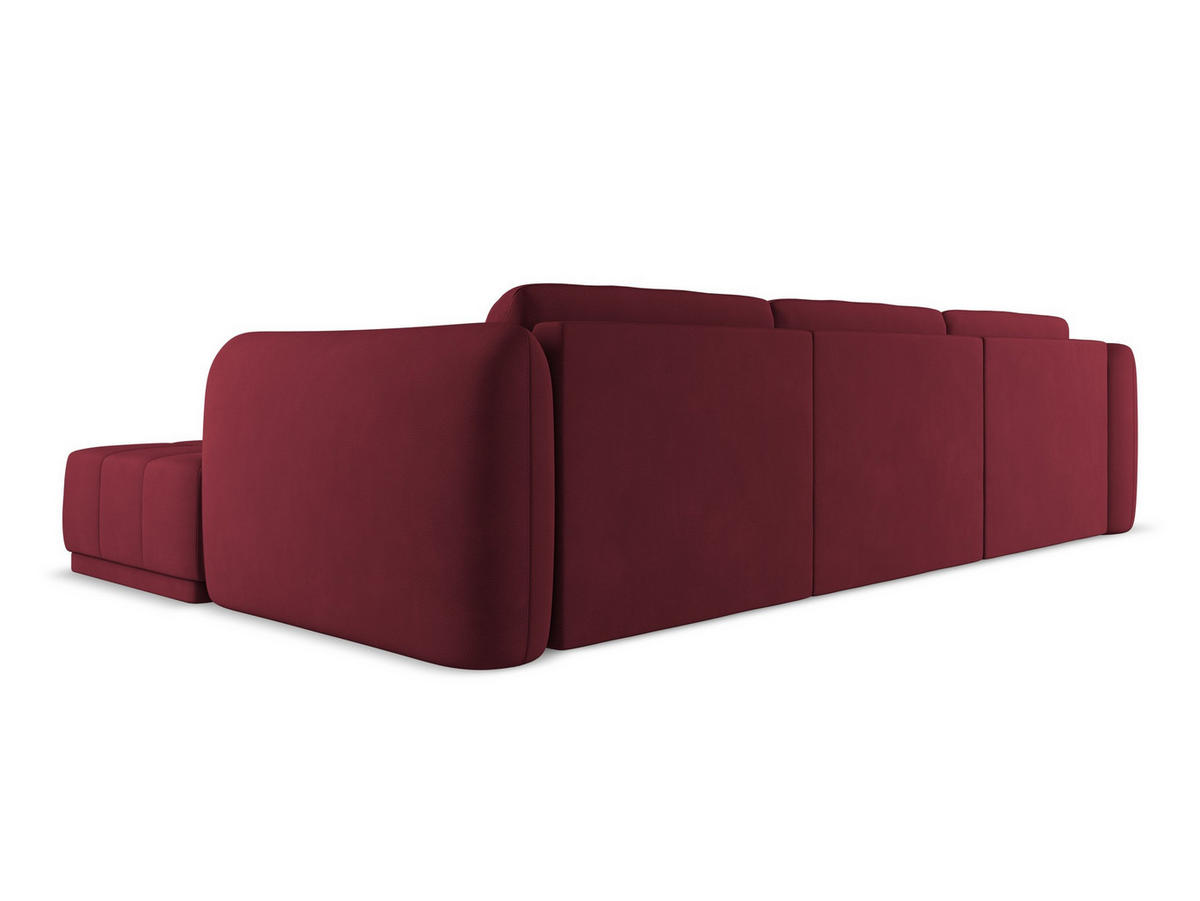 ECKSOFA Rechts Chenille Stoff Rot - Rot/Weinrot, Kunststoff/Textil (290/170cm) - Makamii