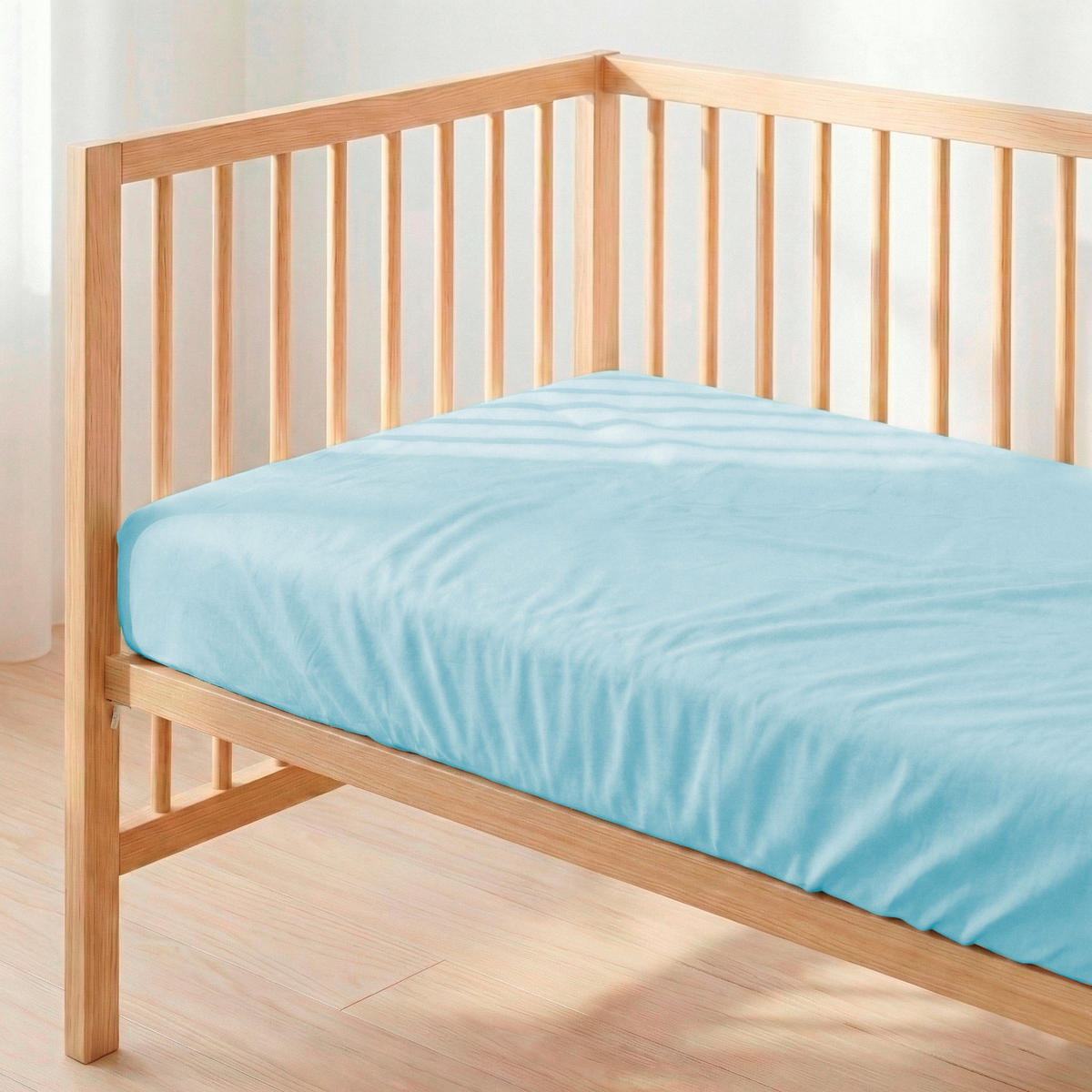 SPANNBETTTUCH basic 60x120x14 cm (kinderbett) blau - Blau, Textil (70/140cm) - Happy Friday