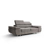 SCHLAFSOFA PRAGA 2, Sofa mit Schlaffunktion, Farbe: Grau, Velourstoff - Grau, Textil (208/90/100cm) - O-Sofa