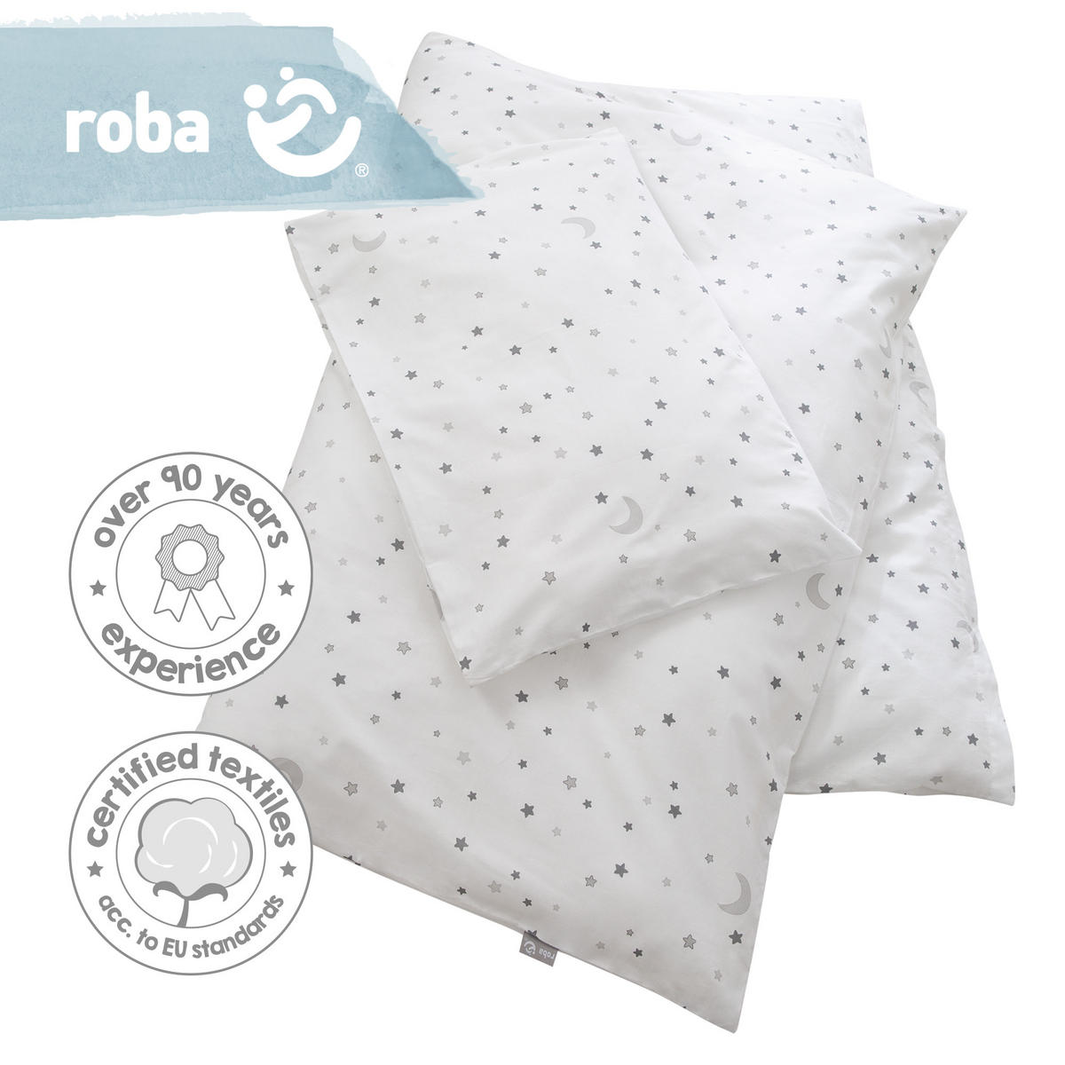 BABYBETTWÄSCHE Sternenzauber grau 100 x 135 cm - Weiß, Textil (100/135cm) - Roba